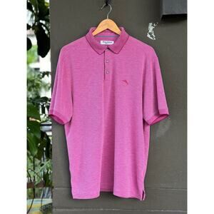 Tommy Bahama IslandZone Men’s Large Pink Short Sleeve Polo Golf Shirt Sportswear